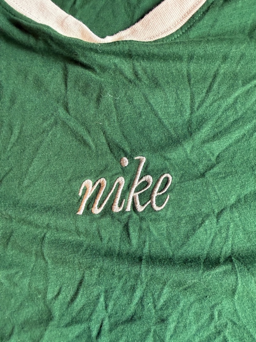 Nike Green Ringer Tee with White Script - Picture 3 of 4